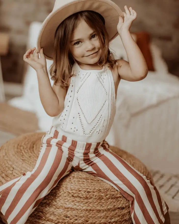 Blakely Boho Bells - Maroon Stripes